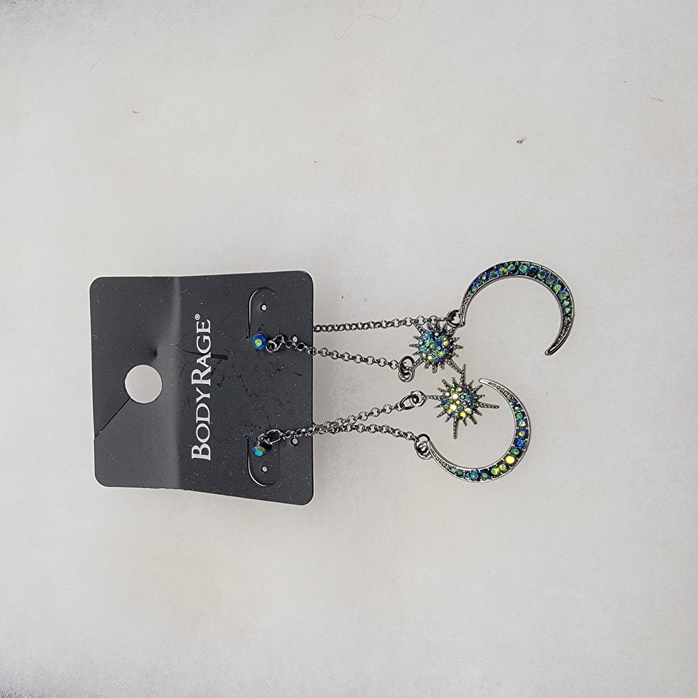 Body Rage Crescent Moon Earrings